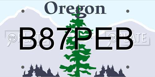 B87PEB Oregon License Plate