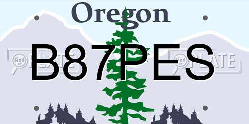 B87PES Oregon License Plate