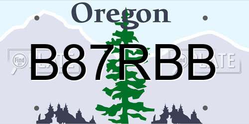 B87RBB Oregon License Plate