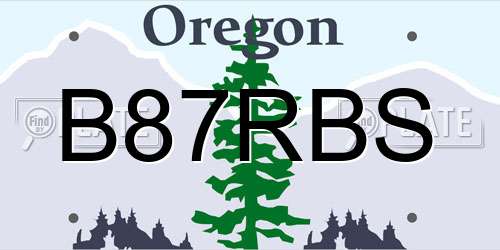 B87RBS Oregon License Plate