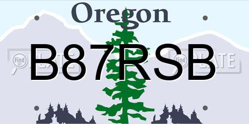 B87RSB Oregon License Plate