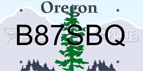 B87SBQ Oregon License Plate