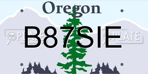 B87SIE Oregon License Plate