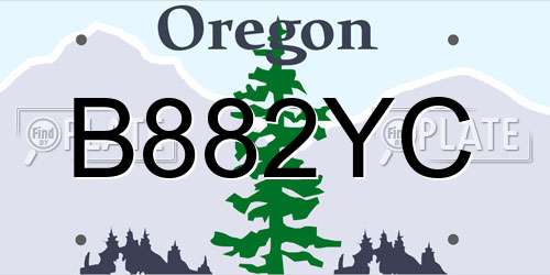 B882YC Oregon License Plate