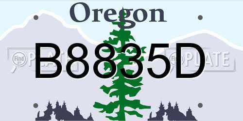 B8835D Oregon License Plate