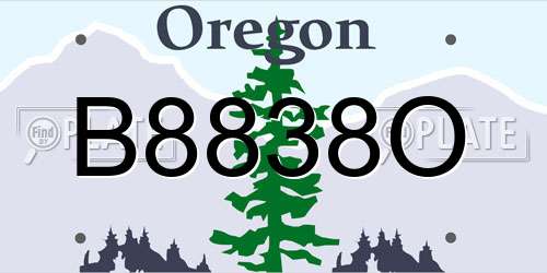 B8838O Oregon License Plate