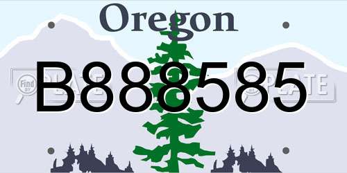 B888585 Oregon License Plate