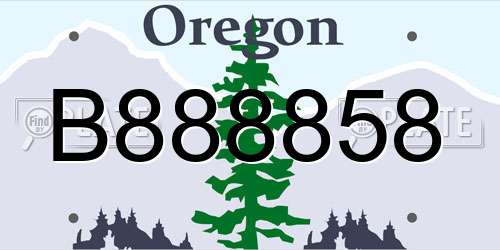 B888858 Oregon License Plate