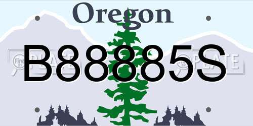 B88885S Oregon License Plate
