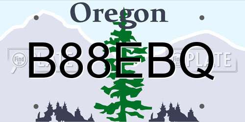 B88EBQ Oregon License Plate