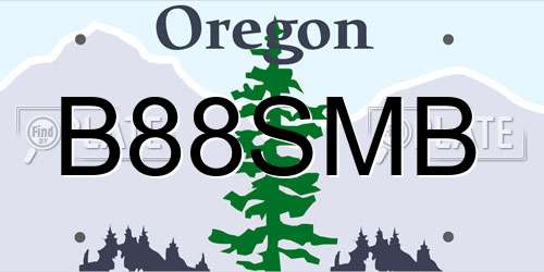B88SMB Oregon License Plate