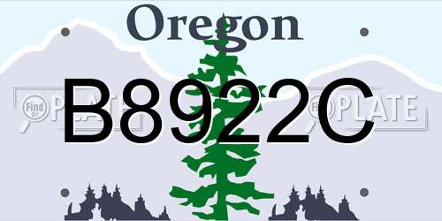 B8922C Oregon License Plate