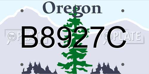 B8927C Oregon License Plate