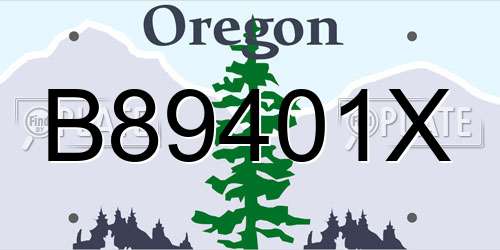 B89401X Oregon License Plate
