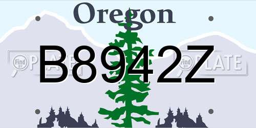 B8942Z Oregon License Plate