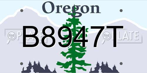 B8947T Oregon License Plate