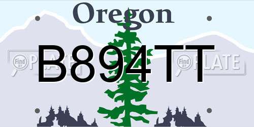 B894TT Oregon License Plate