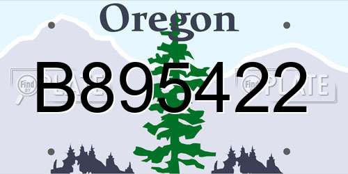 B895422 Oregon License Plate