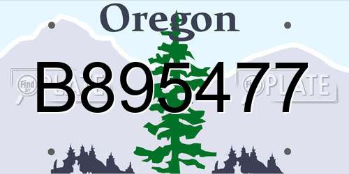 B895477 Oregon License Plate