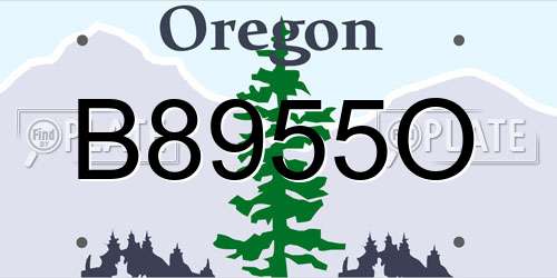 B8955O Oregon License Plate