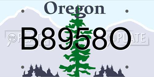 B8958O Oregon License Plate