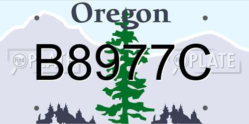 B8977C Oregon License Plate