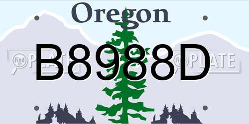 B8988D Oregon License Plate