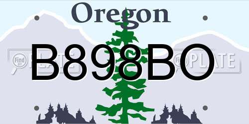 B898BO Oregon License Plate