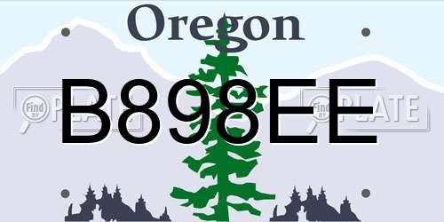 B898EE Oregon License Plate