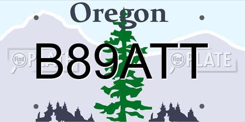 B89ATT Oregon License Plate
