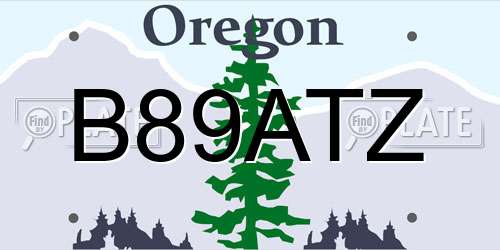 B89ATZ Oregon License Plate