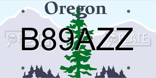 B89AZZ Oregon License Plate
