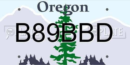 B89BBD Oregon License Plate
