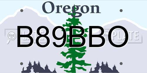 B89BBO Oregon License Plate