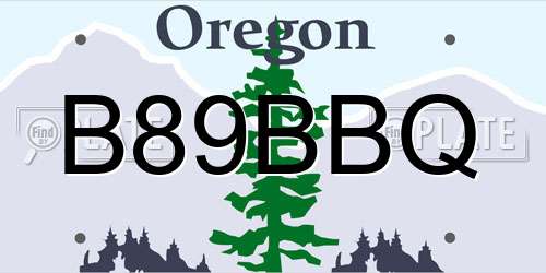 B89BBQ Oregon License Plate