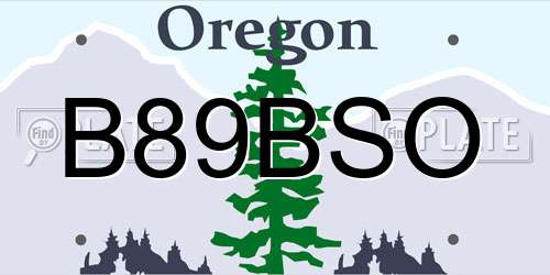 B89BSO Oregon License Plate