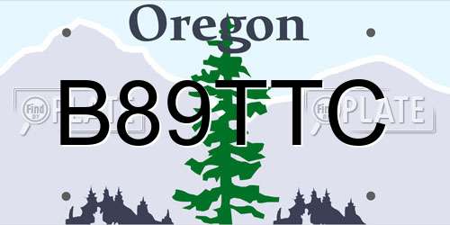 B89TTC Oregon License Plate