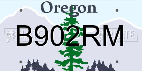 B902RM Oregon License Plate