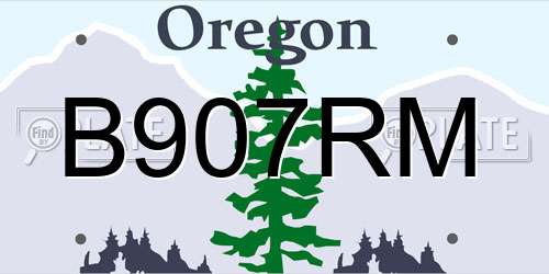 B907RM Oregon License Plate