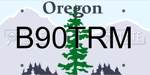 B90TRM Oregon License Plate