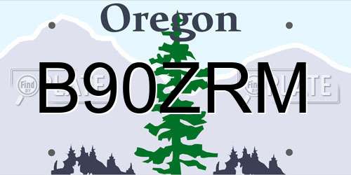 B90ZRM Oregon License Plate