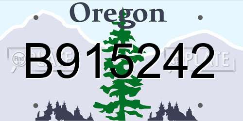 B915242 Oregon License Plate