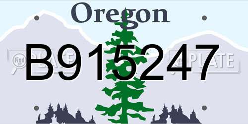 B915247 Oregon License Plate