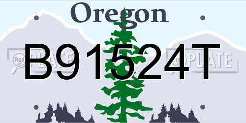 B91524T Oregon License Plate