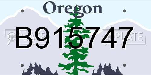 B915747 Oregon License Plate