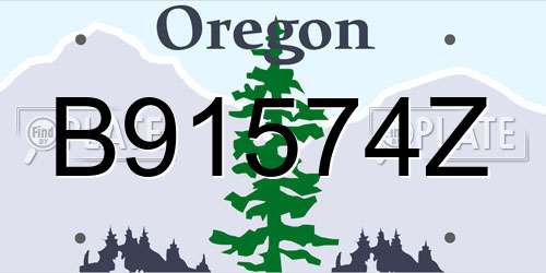 B91574Z Oregon License Plate