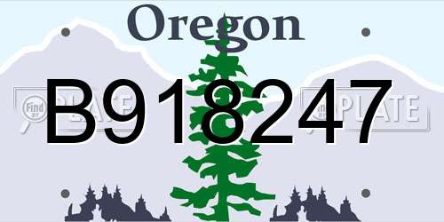 B918247 Oregon License Plate