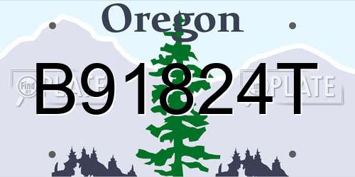 B91824T Oregon License Plate