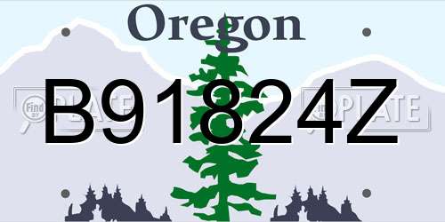 B91824Z Oregon License Plate