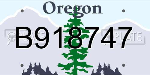B918747 Oregon License Plate